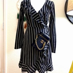Striped wrap dress 4-6